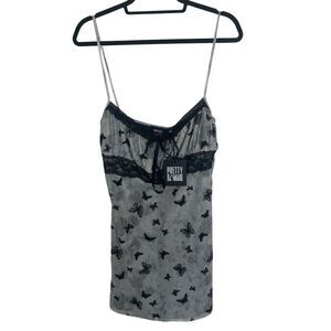 NWT Pretty Damage Slip Dress Sz Large Babydoll Whimsigoth Dark Romantic Feminine